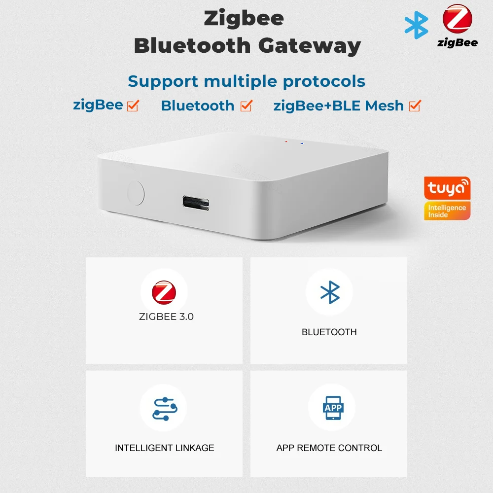 ZigBee Tuya Многорежимный Шлюз Bluetooth Сетчатый Беспроводной мост-концентратор Smart Home App Control для Smart Life Alexa Google Home