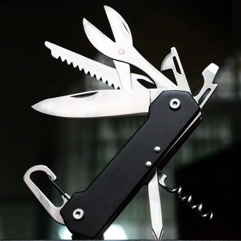Многофункциональный складной нож из нержавеющей стали, Высококачественный Уличный Портативный Аварийный Комбинированный инструмент С ножницами, Открывалка для вина