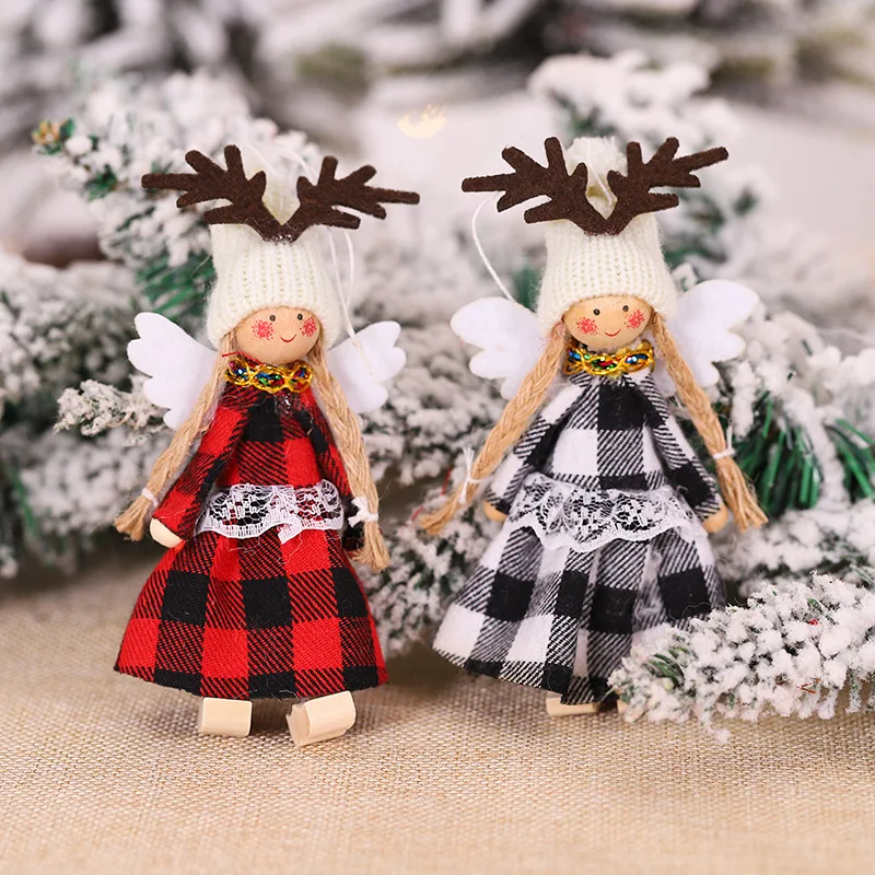 Новые рождественские украшения, крылья, подвески в виде ангела, модные креативные подвески в виде рождественской елки для мальчиков и девочек, тканевые куклы.