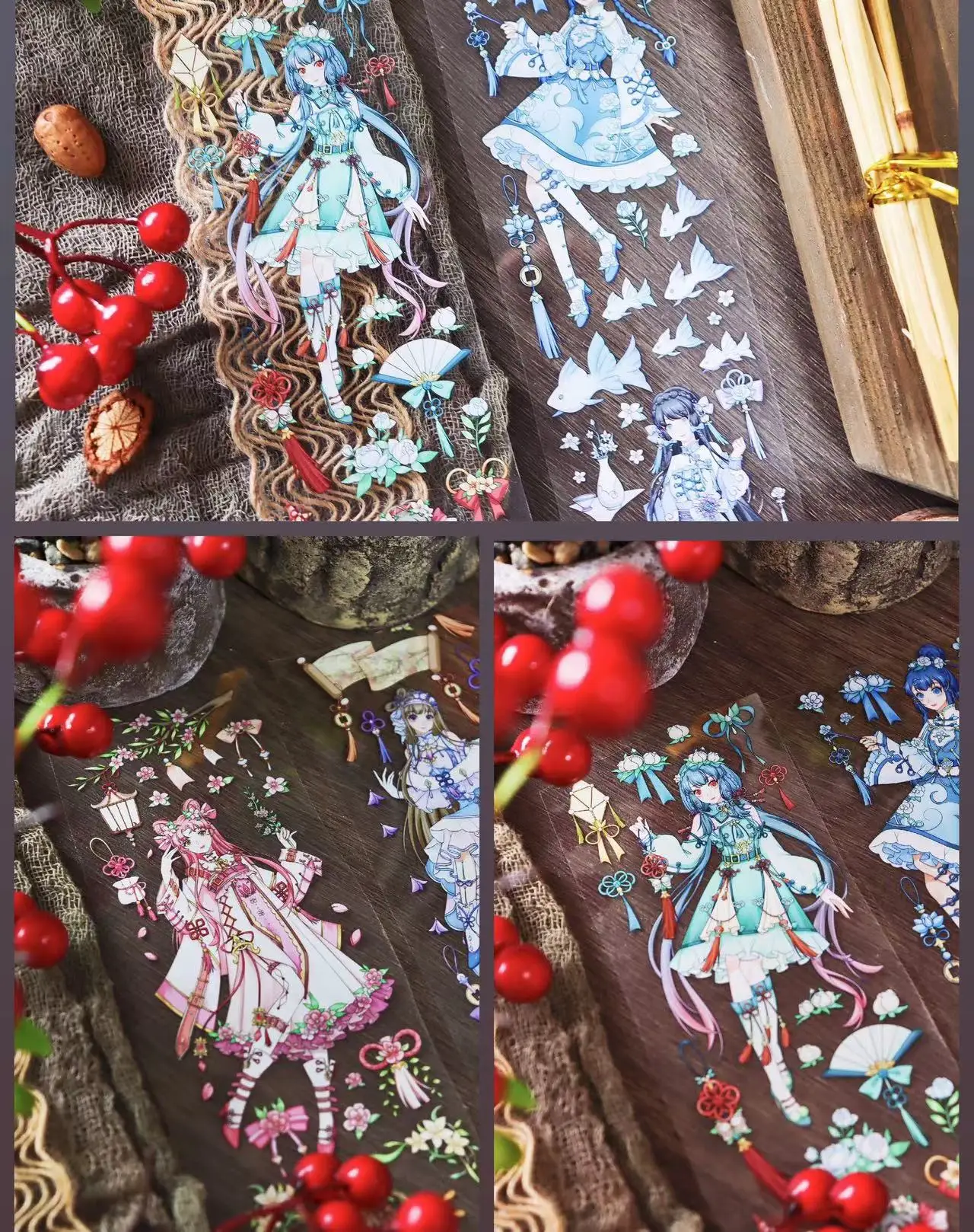 Прекрасный Китайский Стиль Цветок Девушка Кристалл Васи ПИТОМЕЦ для Изготовления Открыток DIY План Скрапбукинга Наклейка