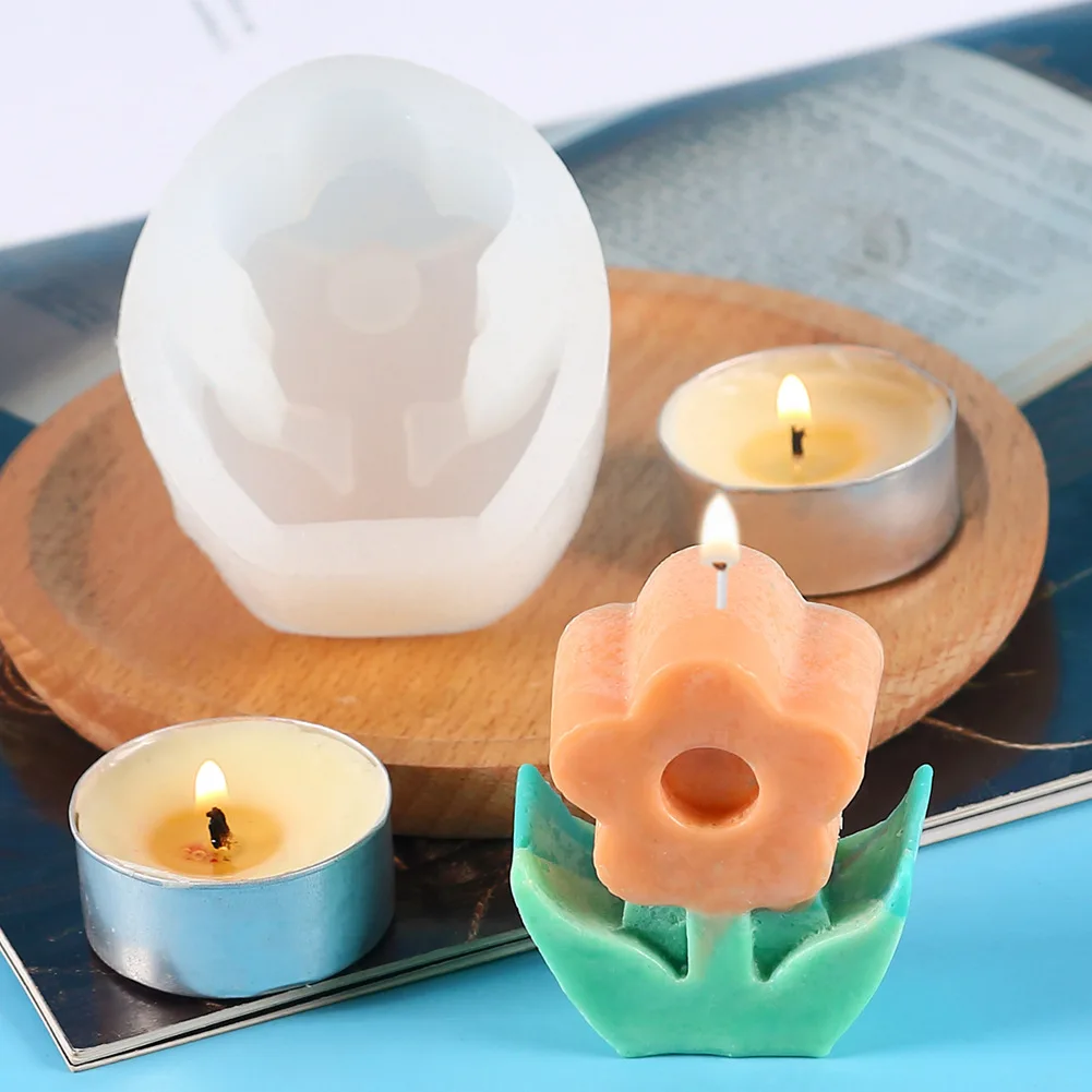Форма для тюльпанов, 3D Формы для свечей, Цветочная Силиконовая форма, формы для мыла ручной работы для изготовления свечей, Поделки из смолы, украшение торта из помадки