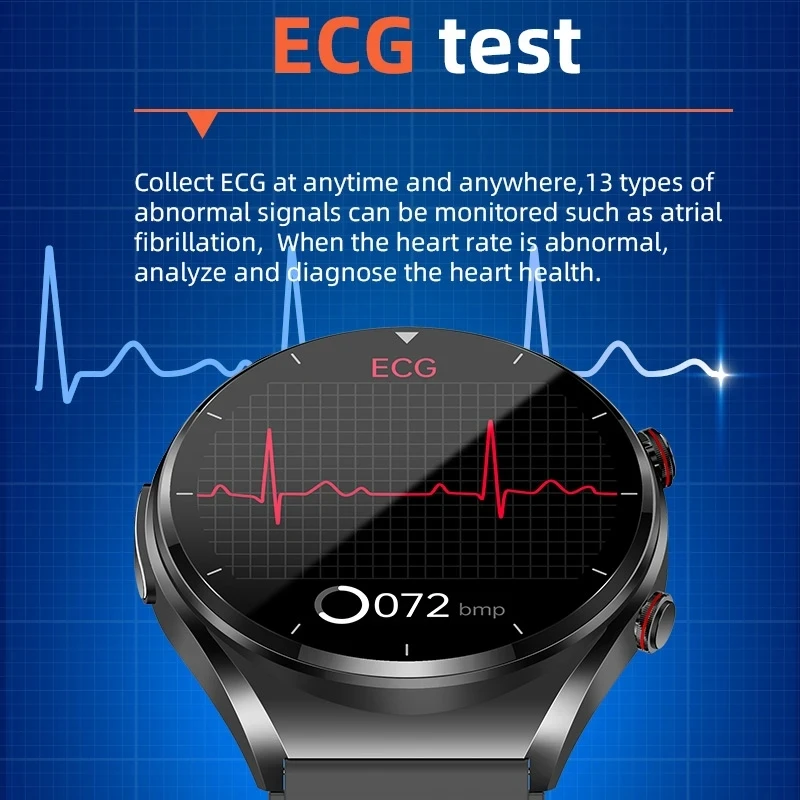 Неинвазивные Смарт-Часы для измерения уровня сахара в крови, Мужские ЭКГ + PPG, Точные Часы для Измерения Температуры тела, Пульсометр, Умные Часы, HRV, Часы для измерения артериального давления