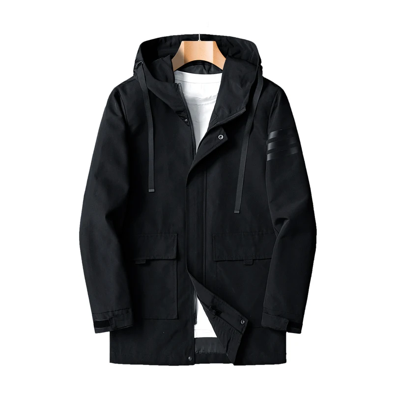 4XL 5XL 6XL 7XL 8XL большого размера, модная камуфляжная куртка 2020, осенняя брендовая одежда, мужской повседневный длинный тренч с капюшоном, куртка