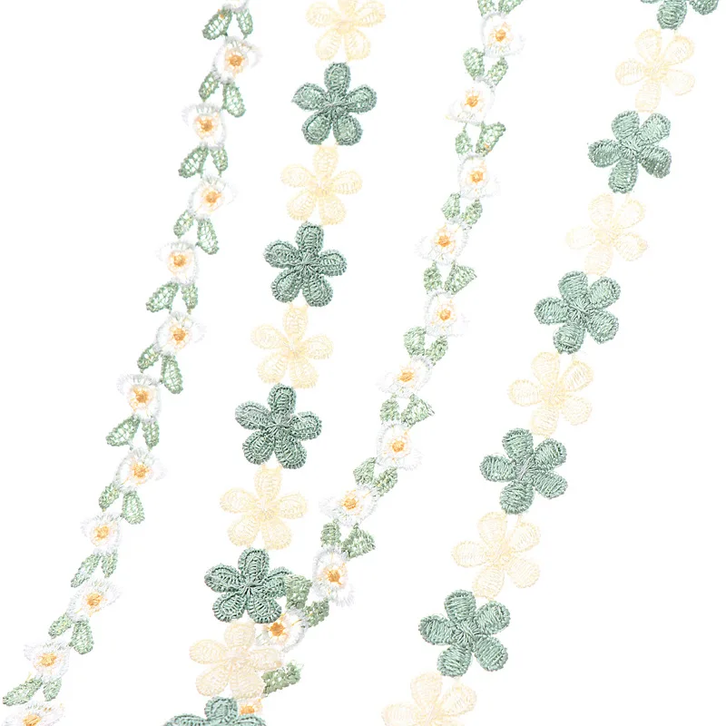 60 ярдов Зеленой Кружевной отделки Ремесленный Цветок Полиэфирная Кружевная Ткань Venise С Цветочной Вышивкой И Аппликацией, Украшенная Кружевной лентой