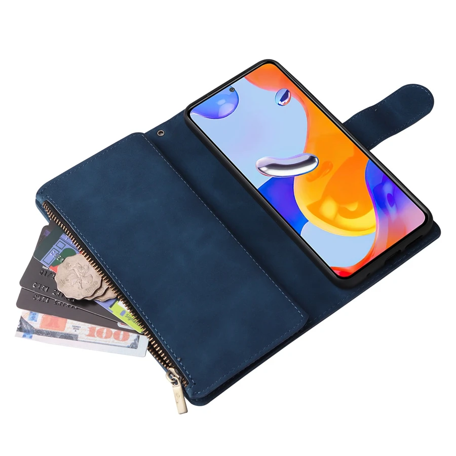 Кожаный Чехол-бумажник с откидной Молнией Для Xiaomi Redmi 10 10C 9 9A 9C 9T Note 12 11 Pro 11S 10 Pro 9 Pro 8T 7 Mi Poco X5 Pro M5 12T