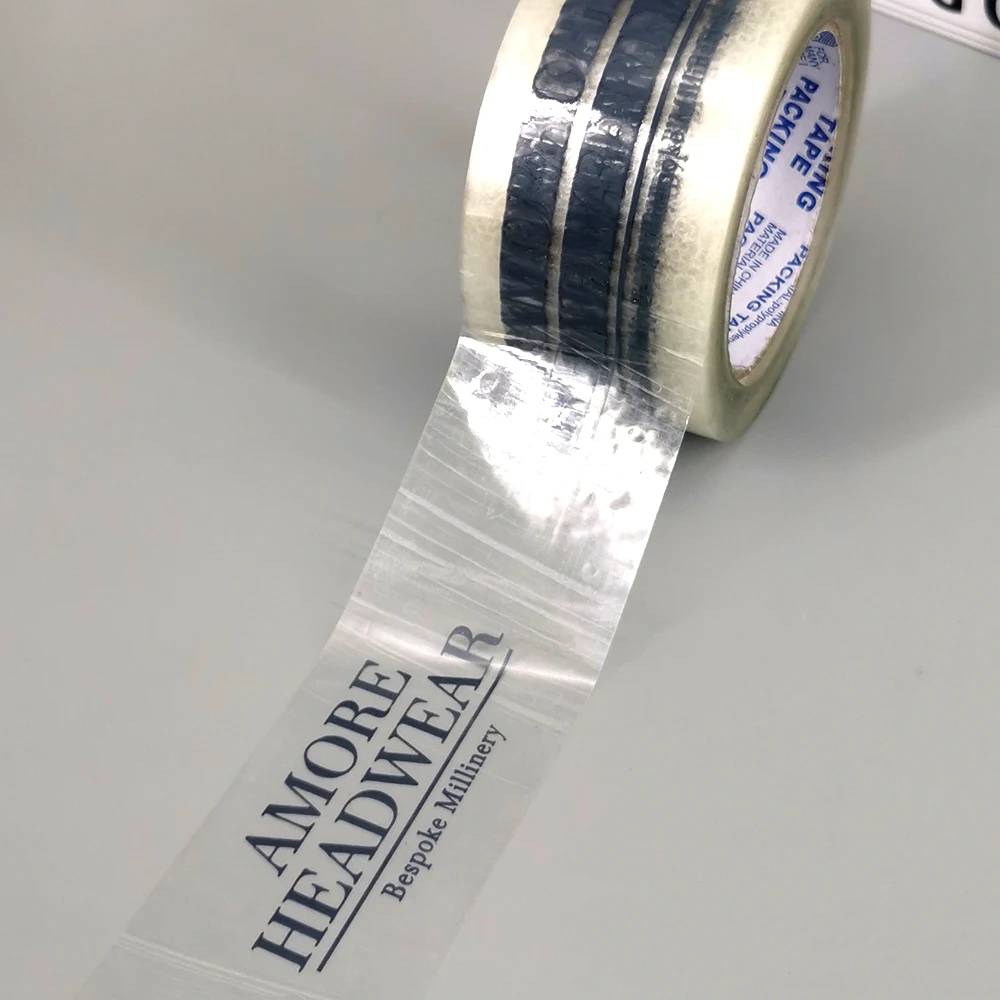 Прозрачная клейкая лента с индивидуальным логотипом, рекламный слоган бренда для герметизации картонной коробки, защита упаковки