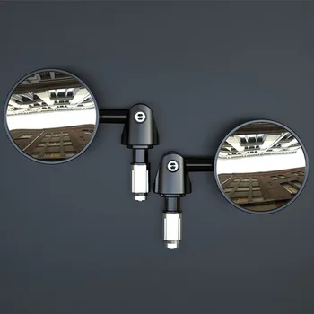 1 Пара Торцевых зеркал заднего вида для мотоцикла 16-18 мм, Универсальное круглое выпуклое зеркало для руля мотоцикла, аксессуары для Мото