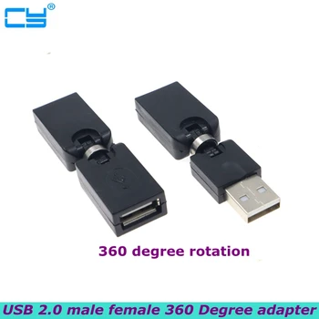 1 шт. Черный гибкий шарнир, угол поворота 360 Градусов, USB 2.0, расширитель для мужчин и женщин, конвертер