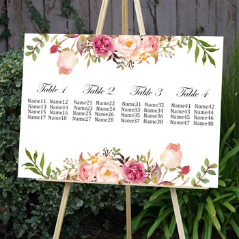 1 шт., холщовый горизонтальный плакат, имя гостей на свадьбу, цветочная схема розовой розы, карта места, путеводитель, плакат для вечеринок