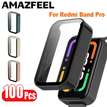 100шт Чехол Для Redmi Smart Band Pro Чехлы Защитная Оболочка Для Xiaomi Redmi Band Pro Защитная Пленка Для экрана Из Закаленного Стекла