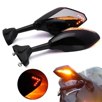 2 упаковки Зеркал на руле мотоцикла со светодиодными указателями поворота, пара зеркал-указателей поворота