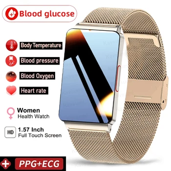2023 Новые Умные часы Healthy Blood Sugar Для Мужчин, ЭКГ, Точная Температура тела, Монитор сердечного ритма, Умные часы, часы для измерения артериального давления, HRV