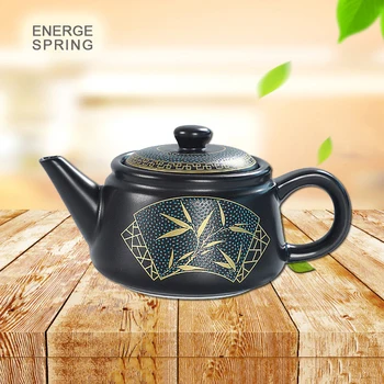 250 мл Классический керамический Маленький чайник в китайском стиле, матовый черный с изображением золота, Чайник для приготовления Чая, домашний чайный сервиз