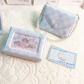 3-дюймовый Фотоальбом INS kpop Idol с возможностью записи Коллекции фотографий роста детей, Милая Жемчужная сумка, подарок для девочек, 40 карманных карточек