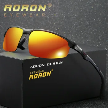 Aoron Новые Алюминиево-магниевые Поляризованные солнцезащитные очки Спортивные Велосипедные очки Мужские солнцезащитные очки 3121