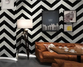 Beibehang Обои в черно-белую полоску геометрические линии бар магазин одежды спальня гостиная фоновые стены 3D обои