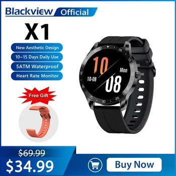 Blackview X1 SmartWatch 5ATM Водонепроницаемые Часы для Отслеживания активности сердечного ритма, Монитор сна, Сверхдлинные Часы Battrey Android iOS