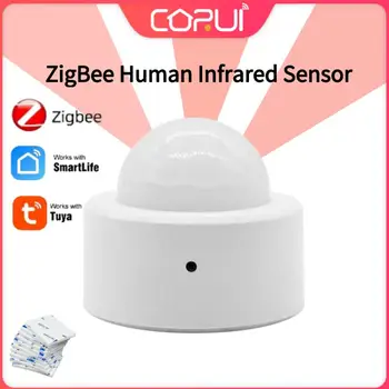 CORUI Tuya Zigbee Mini PIR Датчик движения, беспроводной инфракрасный детектор для Тела, Поддержка безопасности, приложение Smart Life, Дистанционное управление