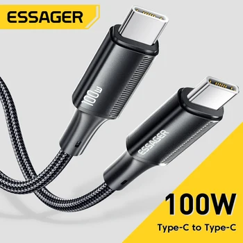 Essager 100 Вт USB C К Кабелю USB Type C 5A PD Кабель Для Быстрой Зарядки Зарядного Устройства USB Type C Кабель Для iPad MacBook Xiaomi Samsung Huawei
