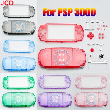 JCD 1 комплект для PSP3000, PSP 3000, прозрачный красочный сменный корпус, чехол для игровой консоли, чехол с кнопками
