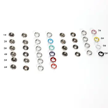JYMISS Металл, нержавеющая сталь, серебристый тон, без пришивания, с открытым кольцом, кнопки-защелки, 9,5 мм, 50 комплектов пуговиц для детской одежды