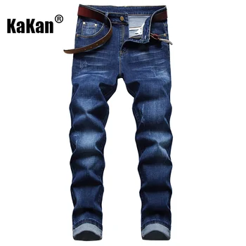 Kakan - Европейские и американские Новые Хлопчатобумажные брюки-стрейч, Молодежные повседневные джинсы, летние Синие джинсы со средней талией K019-D675