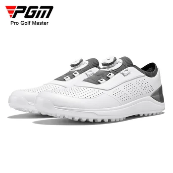 PGM, дышащая мужская обувь для гольфа, шнурки с ручками, Нескользящая Повседневная мужская спортивная обувь, кроссовки, резиновая водонепроницаемая подошва
