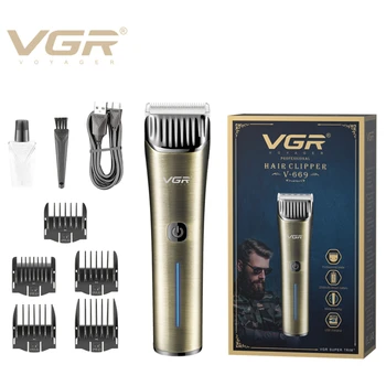 VGR Триммер для волос Профессиональная Машинка Для Стрижки Волос, Светодиодная Лента, Беспроводная Машинка для Стрижки Волос, Электрическая Машинка для Стрижки Волос для Мужчин V-669