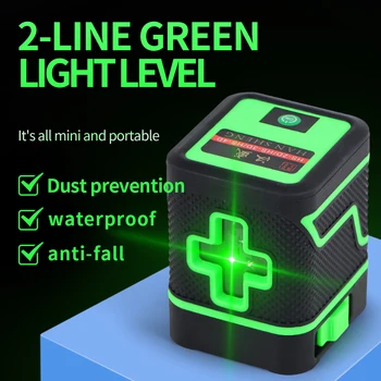 Автоматический Мини зеленый лазерный уровнемер Перезаряжаемый 2 линии Вертикальный горизонтальный крест Инструменты для измерения уровня зеленого света Nivel Laser