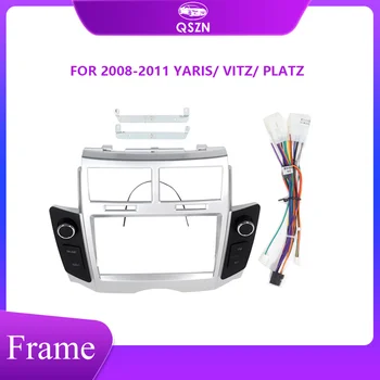 Автомобильная панель Радио, DVD-панель, приборная панель, Комплект для установки адаптера, рамка консоли, ободок, отделка для Toyota Yaris Vitz Platz 2008-2011