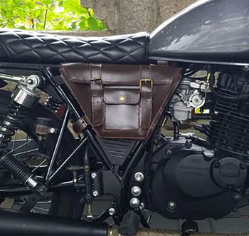 Боковые сумки для седла мотоцикла CAFE RACER из натуральной кожи, сумка для багажа с мотором, сумки для инструментов для измельчения велосипедов, олдскульные сумки