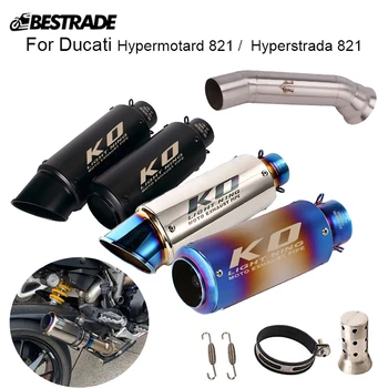 Выхлопная система Для Ducati Hypermotard 821/Hyperstrada 821 2013-2018 Среднее Соединение Трубы Глушителя Выхлопной трубы Накладка 51 мм