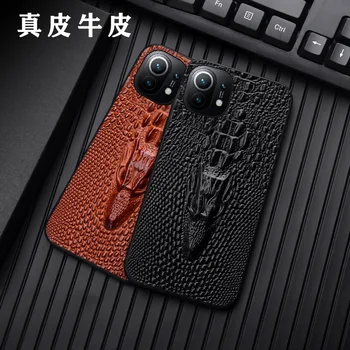 Горячие Продажи, Новый Роскошный Чехол Из Натуральной Кожи с 3D Головой Дракона Для Телефона Xiaomi Mi 11 10 Ultra 9 Pro Mi11 Cover Case