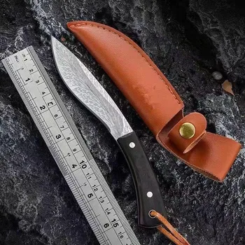 Дамасский нож для Собачьей Лапы Монгольский Ручной Нож Для мяса Высокой Твердости Для Кемпинга На открытом Воздухе Непальский Ятаган Нож для Перьев Оптом