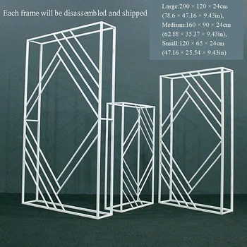 Декорации для свадебной арки из кованого железа с геометрической квадратной рамкой, сценический экран для вечеринки, креативная подставка для фона