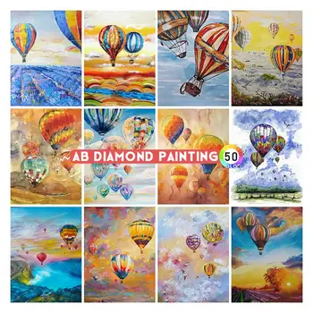Значки с алмазной вышивкой на Воздушном шаре 50 Цветов AB Dill Картины для украшения Спальни Инструменты для алмазной живописи Мозаика Полная 5d