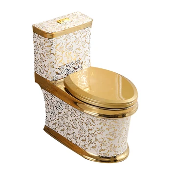 Золотой унитаз бытовой супер вихревой индивидуальный унитаз керамический цветной унитаз