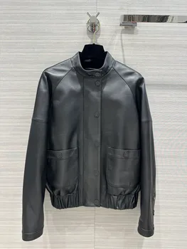 Куртка, кожаная куртка, однобортный дизайн, повседневная мода 2023, осенняя новинка, лидер продаж