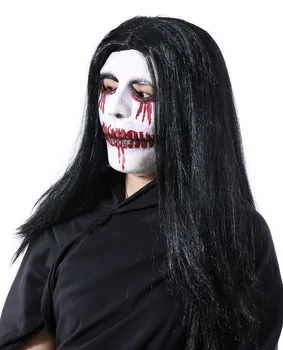 Маска черноволосого вампира на Хэллоуин, День призрака, Мягкий латексный имитационный головной убор, страшное платье