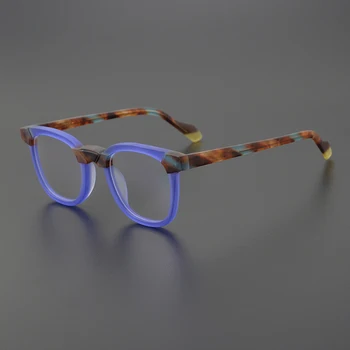 Модная дизайнерская брендовая ацетатная цветная оправа для очков, мужская оправа для очков ручной работы, очки для чтения при близорукости, женские очки по рецепту