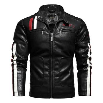 Модная куртка из искусственной кожи, мужская цветная блочная лоскутная мужская гоночная одежда, морозостойкие мотоциклетные куртки из искусственной кожи, большие размеры