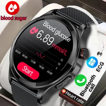 Новые Умные Часы ECG + PPG Для Мужчин, Неинвазивные Смарт-часы с уровнем глюкозы в крови, Мужские Часы с Bluetooth-Вызовом, Женские Часы С Монитором Здоровья Для Мужчин