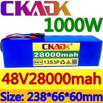 Новый CKADK 48V28Ah 1000w 13S3P 48V Литий-ионный аккумулятор 28000mah для 54,6 V E-bike Электрический Велосипедный Скутер с BMS