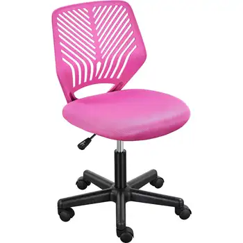 Офисное кресло SMILE MART с регулируемыми подлокотниками со средней спинкой, розово-красное