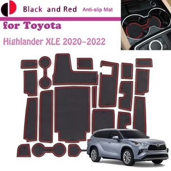 Резиновый Дверной Паз Коврик для Toyota Highlander XLE XU70 Kluger 2020 ~ 2022 Подушка для Чашки Ворота Слот Для Хранения Подстилка Пылезащитный Коврик Авто