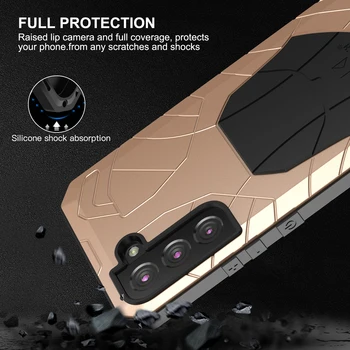 Роскошный Металлический Бронированный чехол для телефона Samsung Galaxy S22 S21 S20 Fe Plus Ultra 5g Aluminum Metal Сверхмощные защитные Чехлы