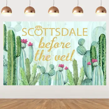 Скоттсдейл Перед завесой, Декорации для девичника для девочек, тематические принадлежности в виде зеленых кактусов для свадебного душа
