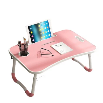 Стол для ноутбука с держателями для чашки и планшета, Подставка для ноутбука со складными ножками, Подставка для ноутбука, переносной столик