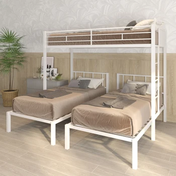 Трехъярусная кровать с двумя односпальными кроватями, может быть разделена на 3 односпальные кровати