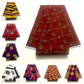 африканская ткань с восковым принтом хлопок 100% Анкара ткань африканская ткань с настоящим восковым принтом для пошива платья 2023 модный дизайн продается прямо сейчас